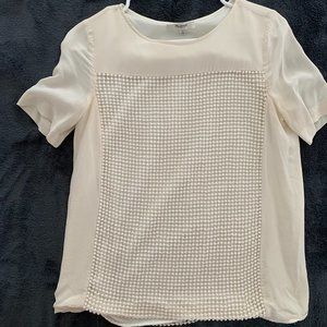 Madewell White Silk T, XS